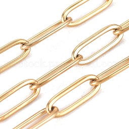 Vacuum Plating 304 Stainless Steel Paperclip Chains US-CHS-L022-02B-G