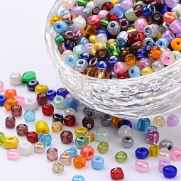 Dyed 6/0 Loose Round Glass Seed Beads US-SEED-L001-03