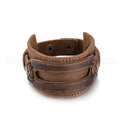 Men's Vogue Leather Cord Bracelets US-BJEW-BB15509-1