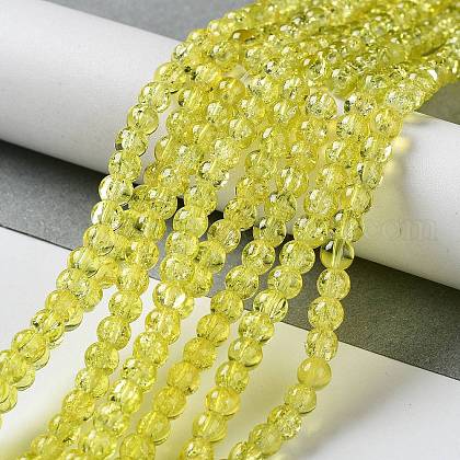 Spray Painted Crackle Glass Beads Strands US-CCG-Q001-4mm-04-1