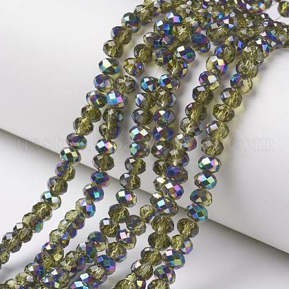 Electroplate Transparent Glass Beads Strands US-EGLA-A034-T10mm-Q16-1