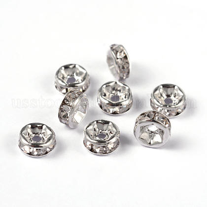 Brass Rhinestone Spacer Beads US-RB-A014-Z6mm-01S-NF-1