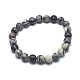 Natural Netstone Bead Stretch Bracelets US-BJEW-K212-B-021-1