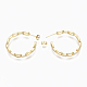 Semicircular Brass Micro Pave Clear Cubic Zirconia Cable Chain Stud Earrings US-EJEW-N015-01-3