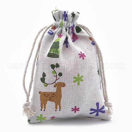 Polycotton(Polyester Cotton) Packing Pouches Drawstring Bags US-ABAG-T006-A02-1
