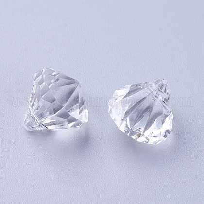 Clear Diamond Shape Faceted Acrylic Charms US-X-PL511Y-12-1