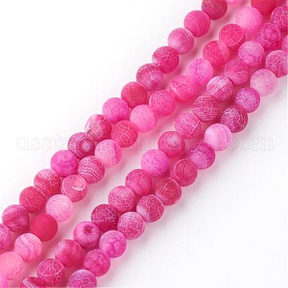 Natural Fire Crackle Agate Bead Strands US-G-S216-10mm-06-1