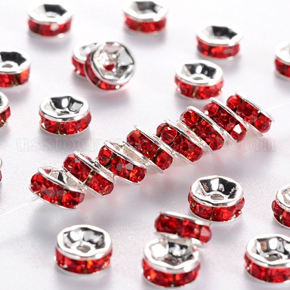 Brass Grade A Rhinestone Spacer Beads US-RSB036NF-08-1