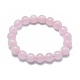 Natural Rose Quartz Bead Stretch Bracelets US-BJEW-K212-A-045-1