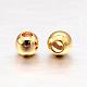 Real Gold Plated Brass Round Spacer Beads US-KK-L147-197-2mm-NR-2