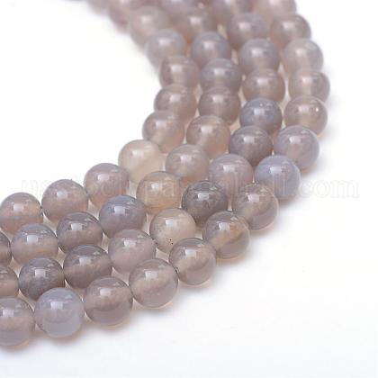 Round Natural Grey Agate Bead Strands US-G-R345-8mm-07-1
