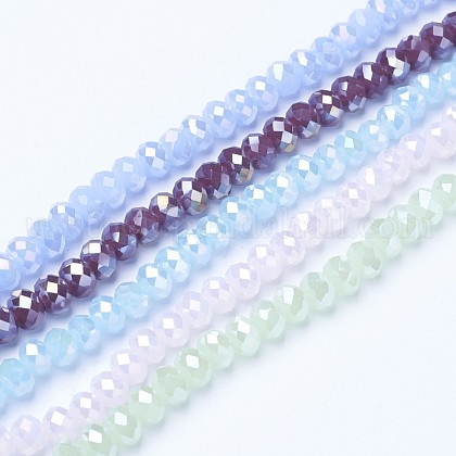 Electroplate Glass Beads Strands US-EGLA-A034-J6mm-B-1
