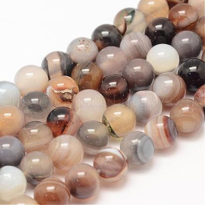Natural Striped Agate/Banded Agate Bead Strands US-G-K155-A-8mm-13-1