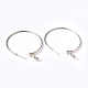 Platinum Color Brass Hoop Earrings US-X-EC108-3NF-2