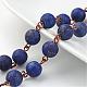 Handmade Natural Lapis Lazuli Beaded Chains US-AJEW-JB00235-01-1