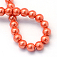 Baking Painted Pearlized Glass Pearl Round Bead Strands US-HY-Q003-4mm-38-4