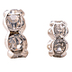 Rondelle Brass Rhinestone Spacer Beads US-RB-PH0001-01S-5