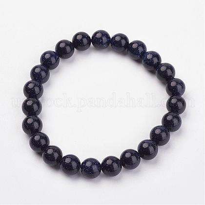 Synthetic Blue Goldstone Stretch Bracelets US-G-N0263-05-1