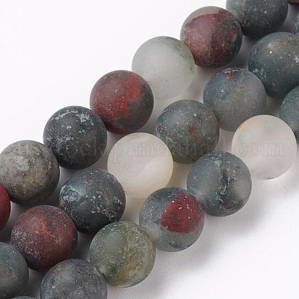 Natural African Bloodstone Beads Strands US-G-P295-05-8mm-1
