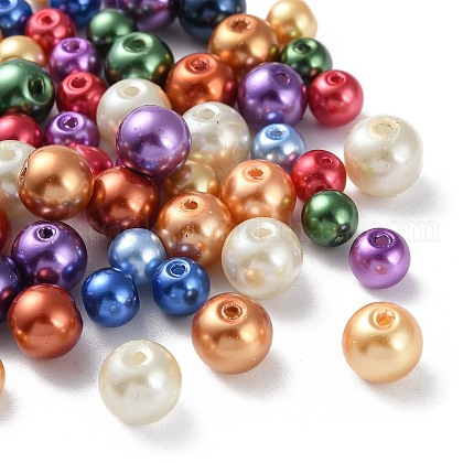 Glass Pearl Round Beads US-HY-X0003-1