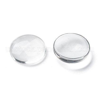 Transparent Glass Cabochons&nbsp;US-GGLA-R026-15mm-3