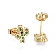 Brass Micro Pave Cubic Zirconia Stud Earrings US-EJEW-L224-14G-3