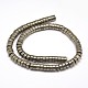 Flat Round/Disc Natural Pyrite Beads Strands US-G-I126-23-6x4mm-2