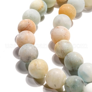 Natural Flower Amazonite Beads Strands US-G-G692-01F-8mm