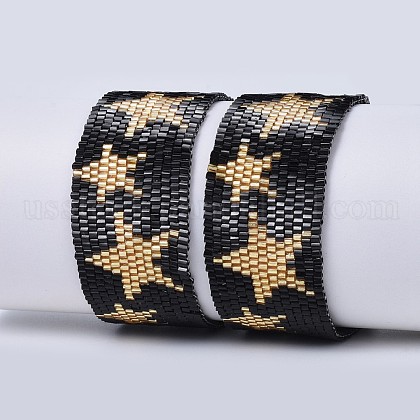 Japanese Seed Beads Woven Braided Bead Bracelets US-BJEW-P256-E04-1