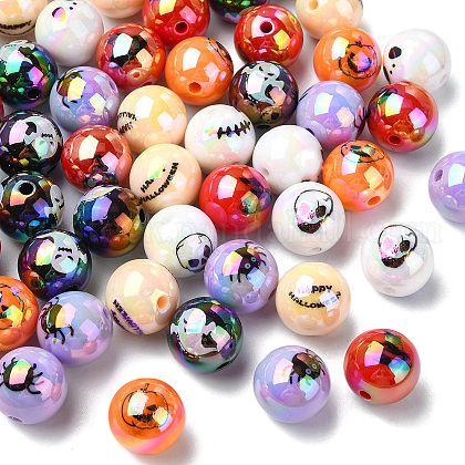 50Pcs Halloween Theme Plating Acrylic Beads&nbsp;US-OACR-CJ0002-21-1
