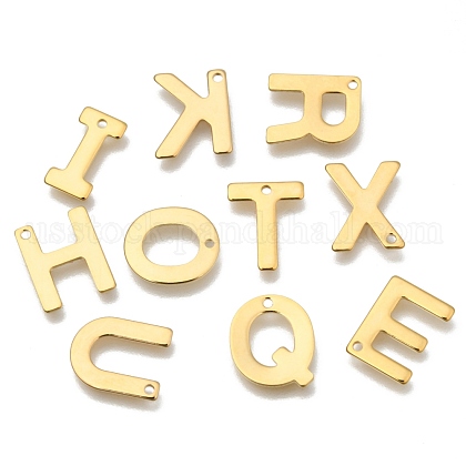 304 Stainless Steel Letter Charms, Initial Charms, Alphabet Charms ...