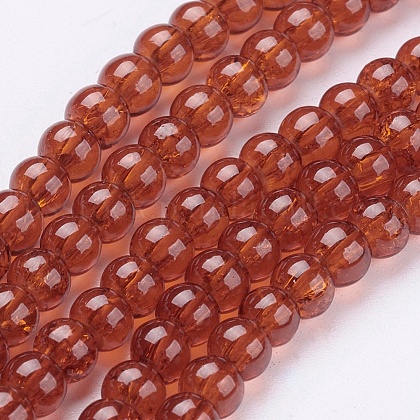 Spray Painted Crackle Glass Beads Strands US-CCG-Q001-4mm-09-1