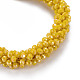 AB Color Plated Faceted Opaque Glass Beads Stretch Bracelets US-BJEW-S144-003D-05-3