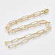 Brass Round Oval Paperclip Chain Necklace Making US-MAK-S072-04A-G-2