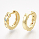 Brass Cubic Zirconia Huggie Hoop Earrings US-EJEW-S201-166-1