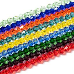 Faceted Bicone Glass Beads Strands US-EGLA-P017-4mm-M