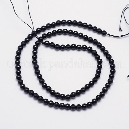 Natural Black Tourmaline Round Bead Strands&nbsp;US-G-I160-01-6mm-2