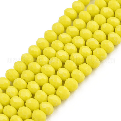 Opaque Solid Color Glass Beads Strands US-EGLA-A034-P4mm-D26-1