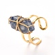 Copper Wire Wrapped Natural Gemstone Adjustable Rings for Women US-RJEW-JR00386-2