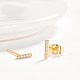 Brass Micro Pave Cubic Zirconia Stud Earrings US-EJEW-BB35384-G-2