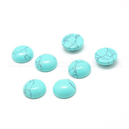 Dyed Synthetic Turquoise Gemstone Cabochons US-G-T020-6mm-05