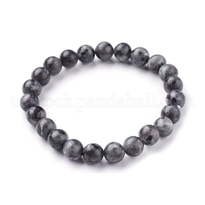 Natural Labradorite Beads Stretch Bracelets US-BJEW-F380-01-B14-1