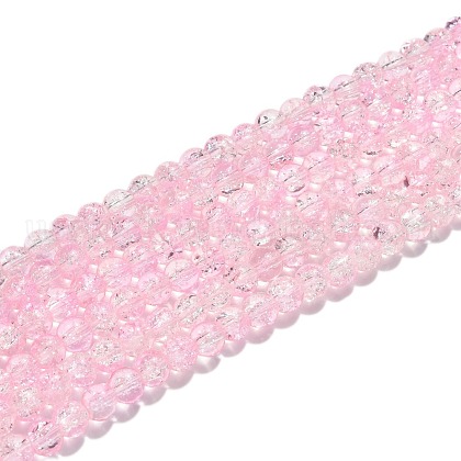 Spray Painted Crackle Glass Beads Strands US-CCG-Q002-4mm-01-1