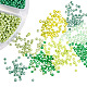 Mixed Green Style 12/0 Diameter 2mm Round Glass Seed Beads with Box Set Value Pack US-SEED-PH0001-03B-2