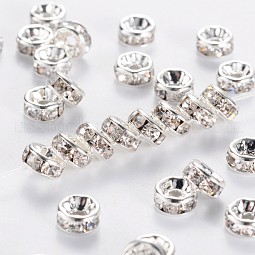 Brass Rhinestone Spacer Beads US-RB-A014-Z5mm-01S-NF