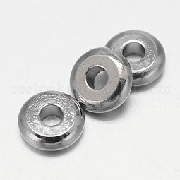 Flat Round Brass Spacer Beads US-KK-E738-65A-P