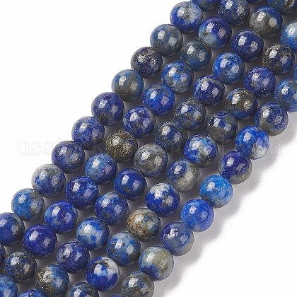 Natural Lapis Lazuli Round Beads Strands US-G-I181-09-4mm-1