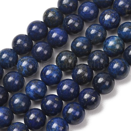 Round Dyed & Natural Lapis Lazuli Gemstone Bead Strands&nbsp;US-G-J333-05-8mm-2