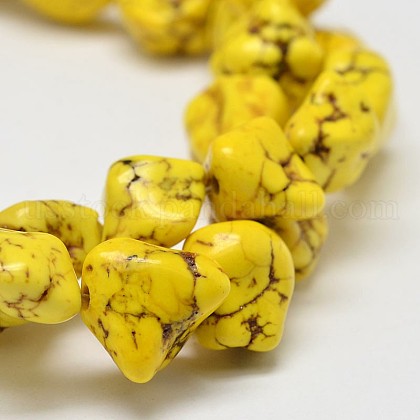 Dyed Nuggets Natural Howlite Beads Strands US-G-M139-05-A-1