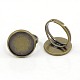 Antique Bronze Brass Adjustable Finger Ring Components US-X-KK-J110-AB-1